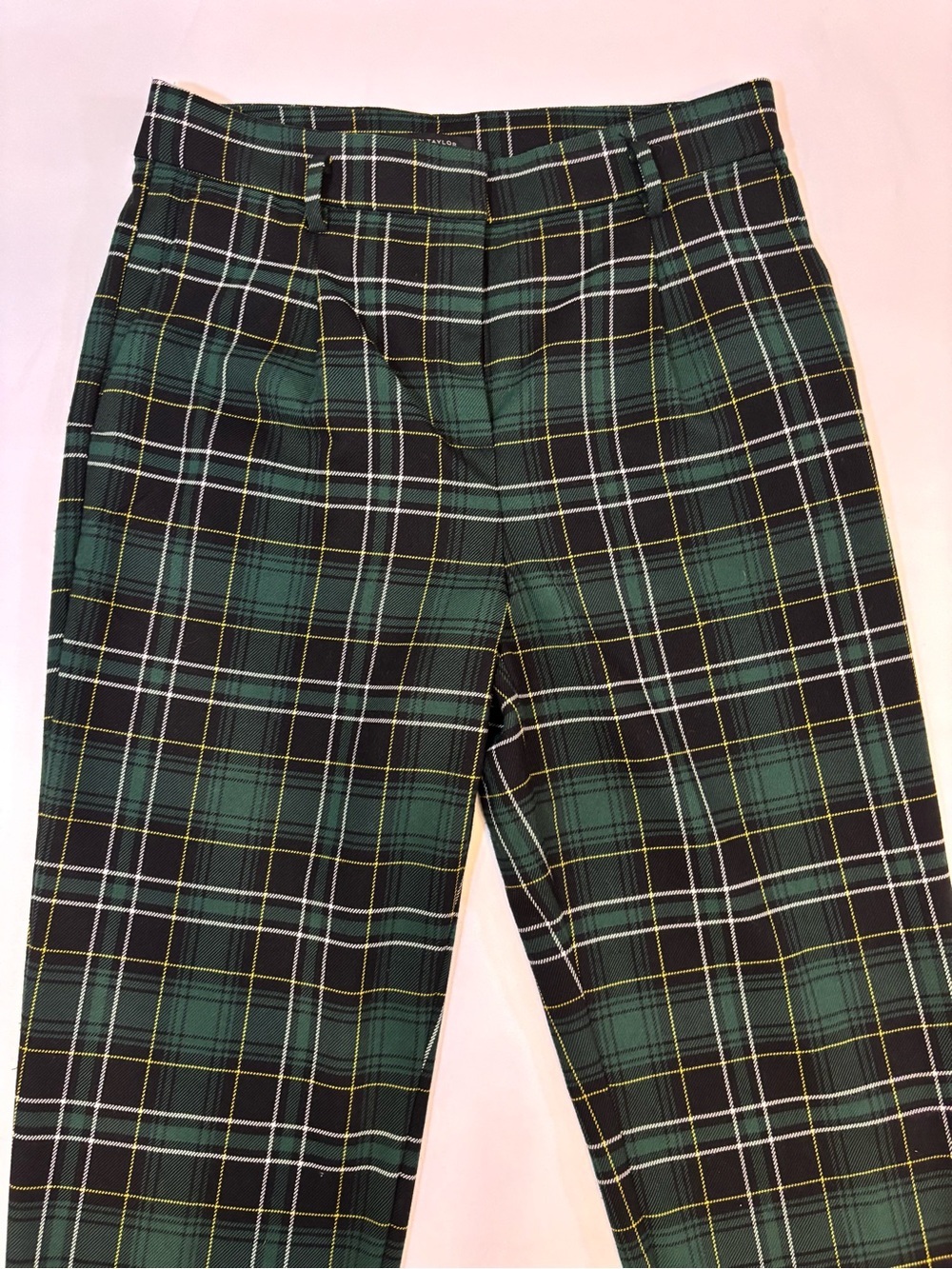 Ann Taylor Green Plaid Women’s Chinos - Picture 2 of 10